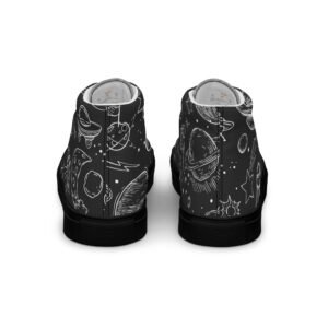 Women’s high top canvas shoes with a galactic design