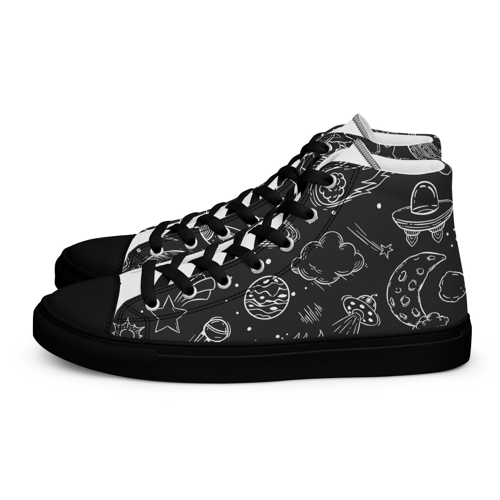 Women’s high top canvas shoes with a galactic design - Image 2