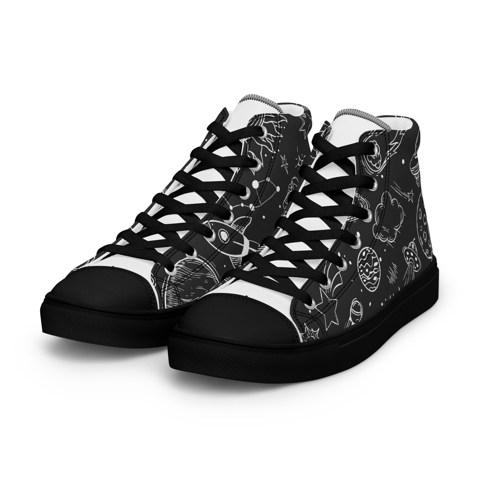 Women’s high top canvas shoes with a galactic design - Image 4
