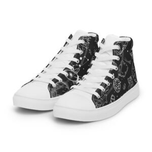 Women’s high top canvas shoes with a galactic design