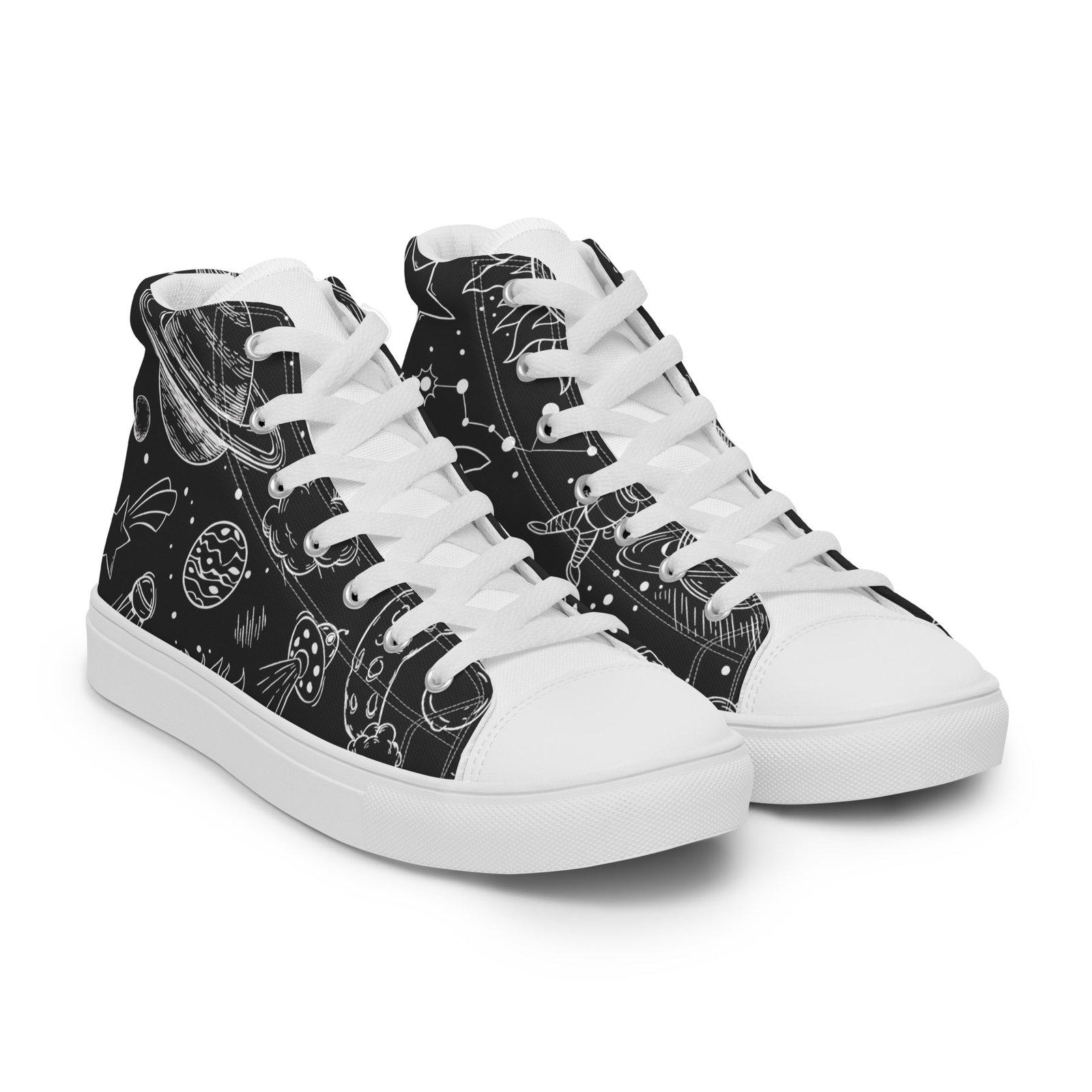 Women’s high top canvas shoes with a galactic design - Image 18
